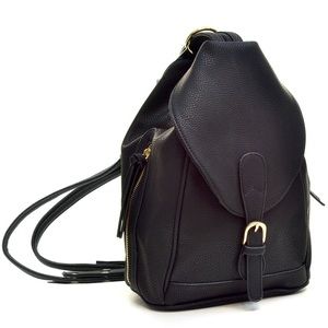 Dasein Classic Convertible Leather Backpack